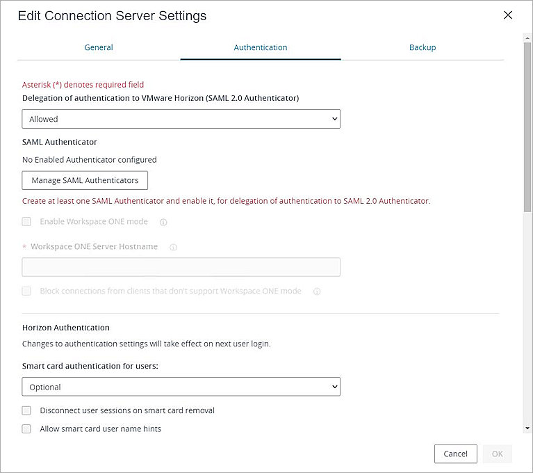 Screenshot of the edit connection server settings dialog box.